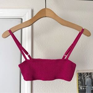 YOUSWIM England magenta fuchsia pink purple cropped swim beach bikini top